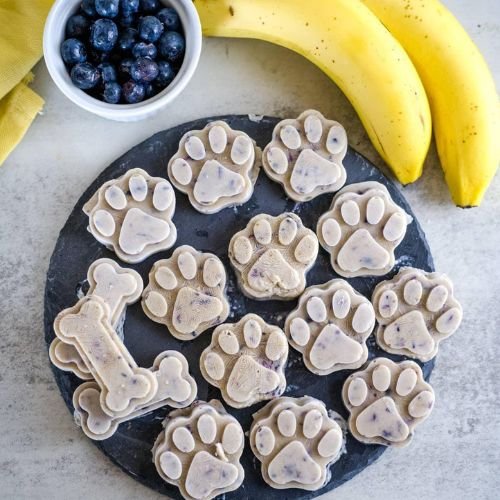 Frozen Banana Blueberry Dog Treats